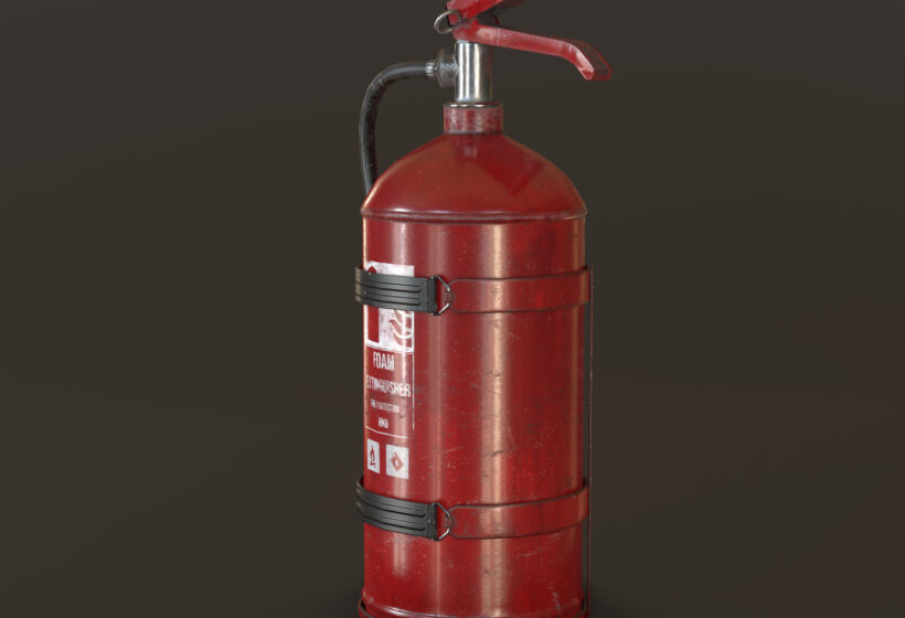 High Quality Fire Extinguisher 3D Model Low Poly Game Ready