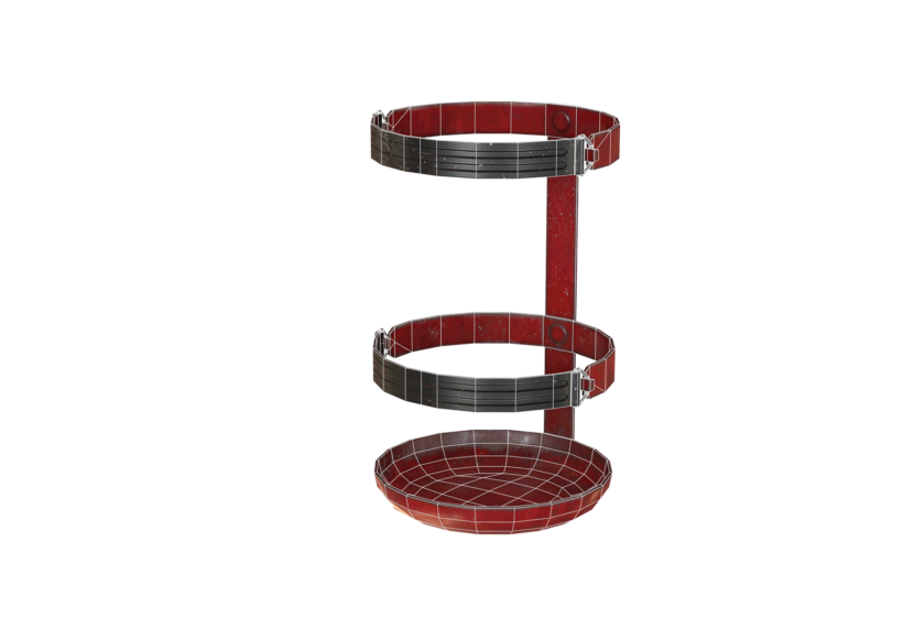 extinguisher holder game asset wireframe