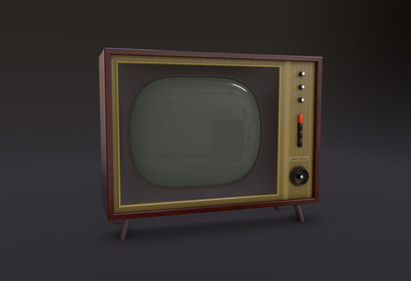 lazuryt TV retro television 3D model low poly game ready