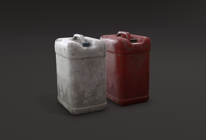 low poly plastic canister bottle 3D model game ready prev2