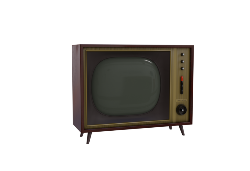 low poly retro TV 3D model prev1