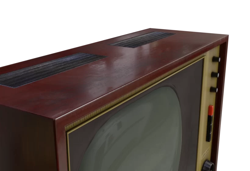 old tv 3d model low poly closeup 2 preview
