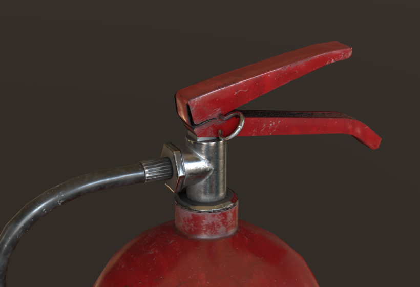 PBR realistic extinguisher game asset detail closeup