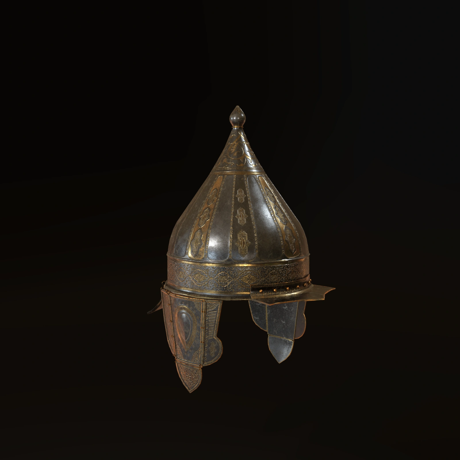 Middle Eastern Helmet 2 A 3d game ready persian ottoman middle eastern helmet asset