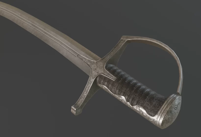 A game ready polish hussar saber sword 3d model