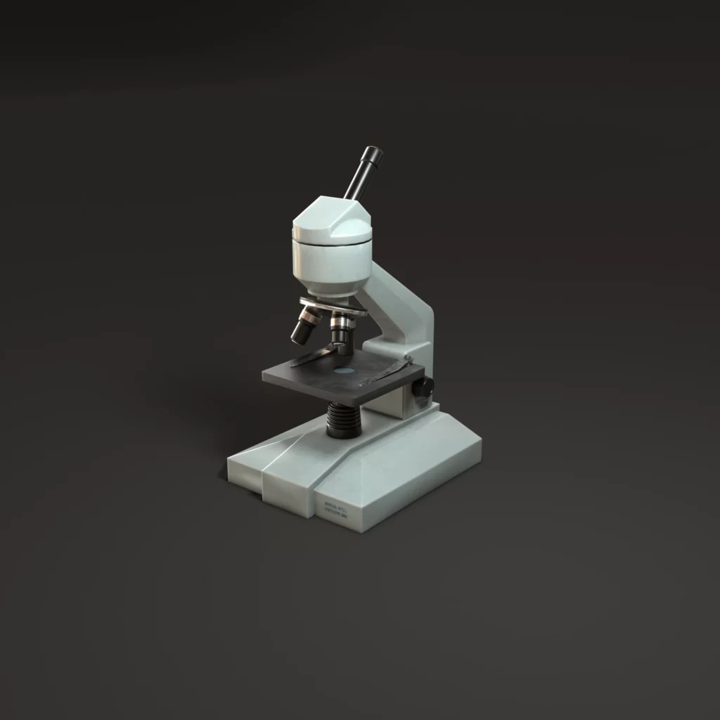 Laboratory Microscope Game Asset Low Poly Model 3DBabylon