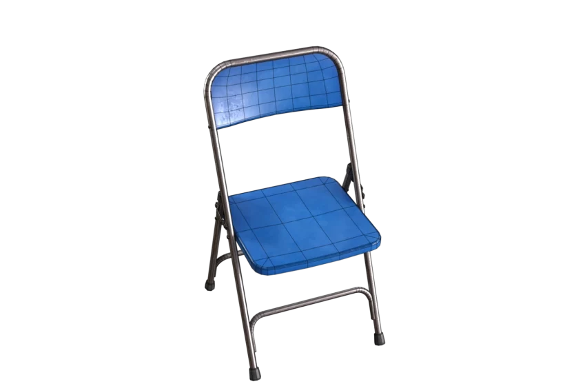low poly game ready folding chair prev6 topology preview