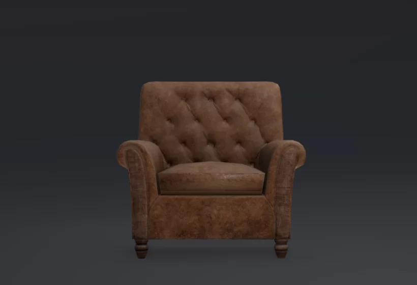 old armchair game asset front