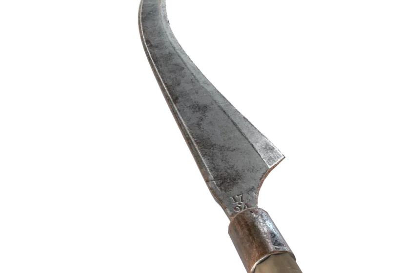 A scythe weapon game prop 3D low poly prev2