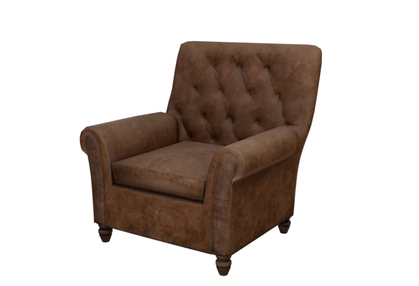 vintage leather armchair 3d game asset model main