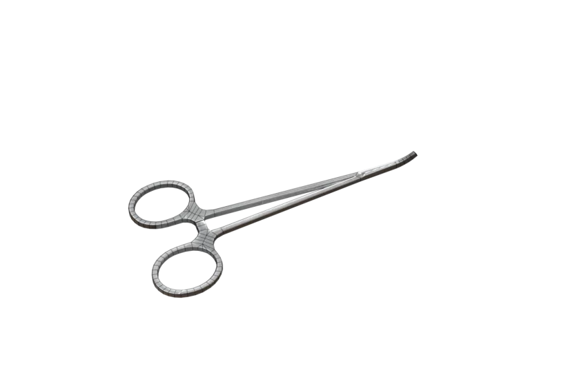 3D low poly surgical instrument scissors tongs game asset