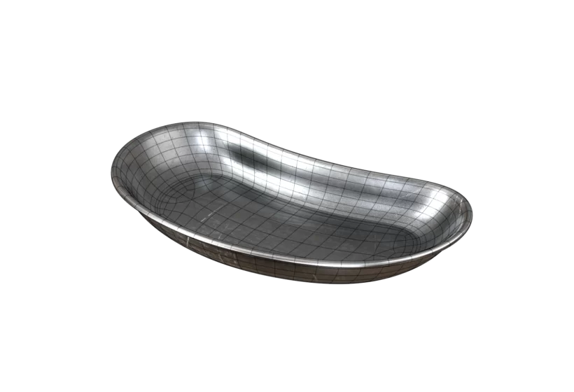 kidney dish 3D model game ready wireframe