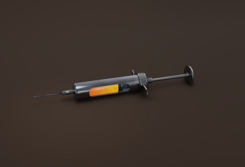 Lab syringe 3D model game ready asset Cryengine Blender prev2 bg