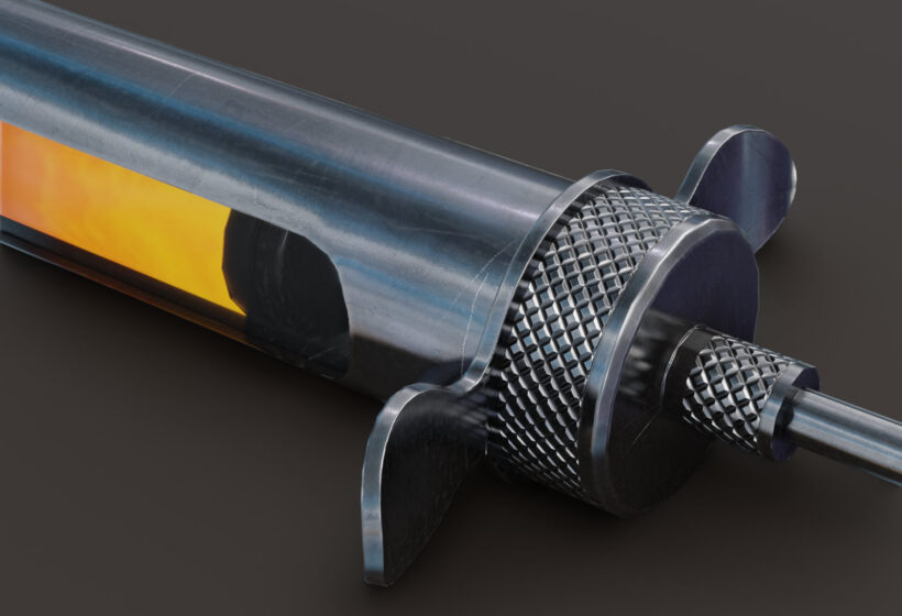 PBR Syringe game asset closeup view