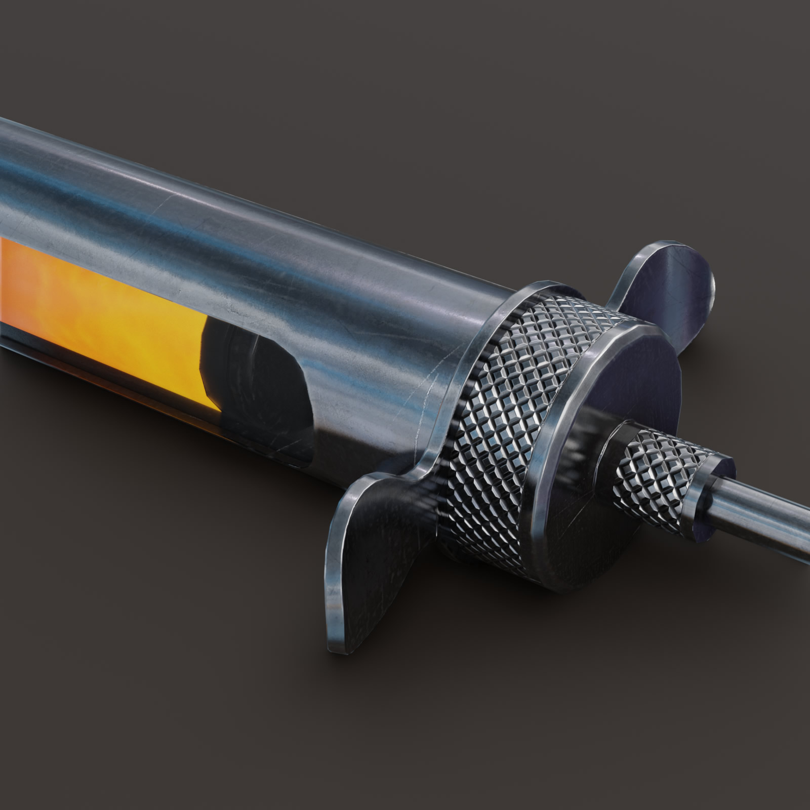 Lab Syringe 4 PBR Syringe game asset closeup view