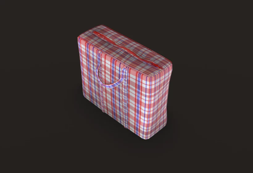 soviet market trade crosshatch bag 3D model game ready low poly