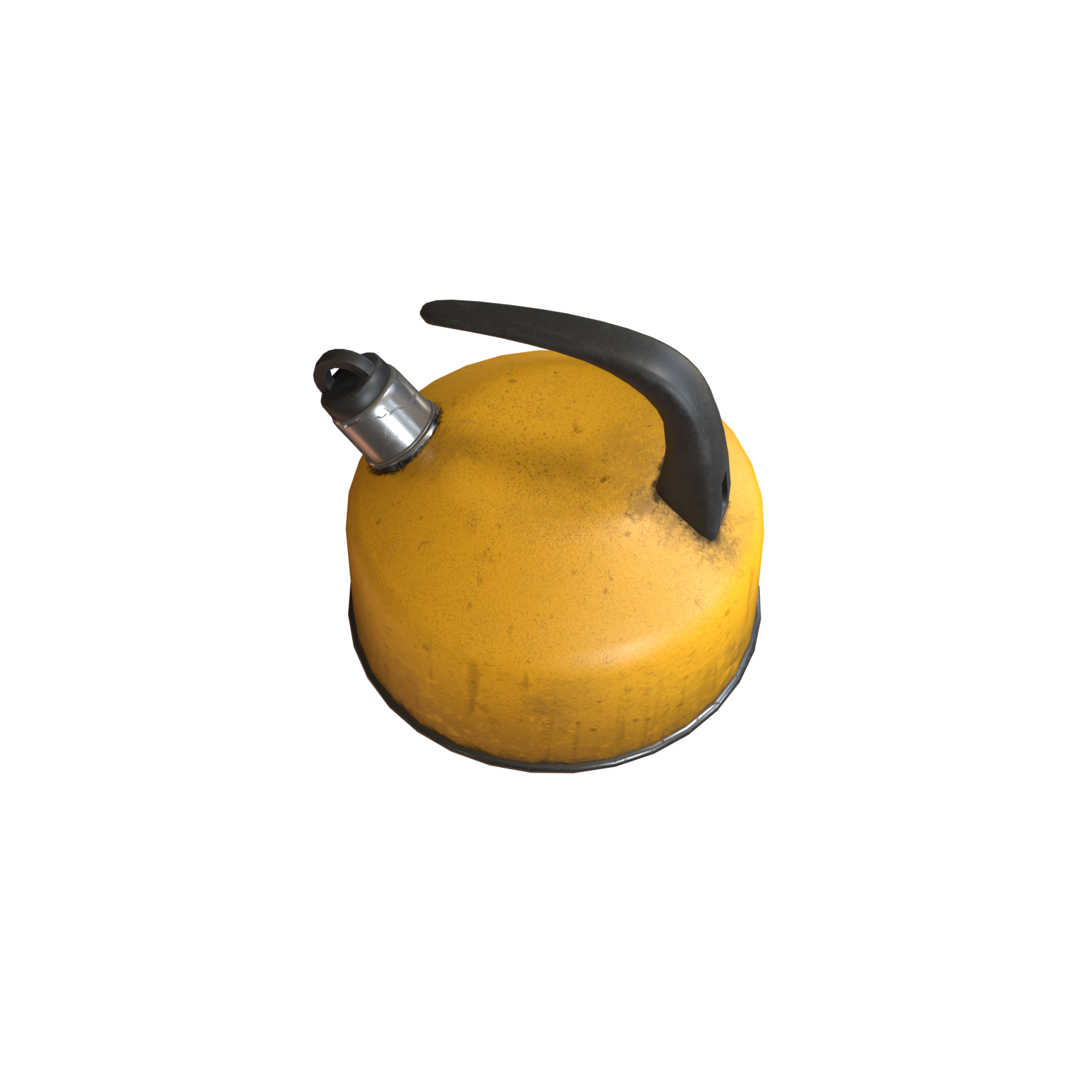 Vintage Whistle Kettle 3 3d model yellow retro water kettle soviet PRL prev3 top view