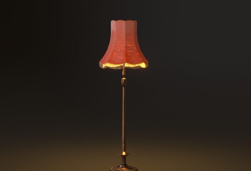 An antique floor lamp 3d model emmisive preview 6