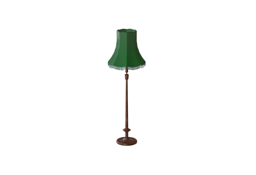green retro floor lamp 3d model low poly asset prev5