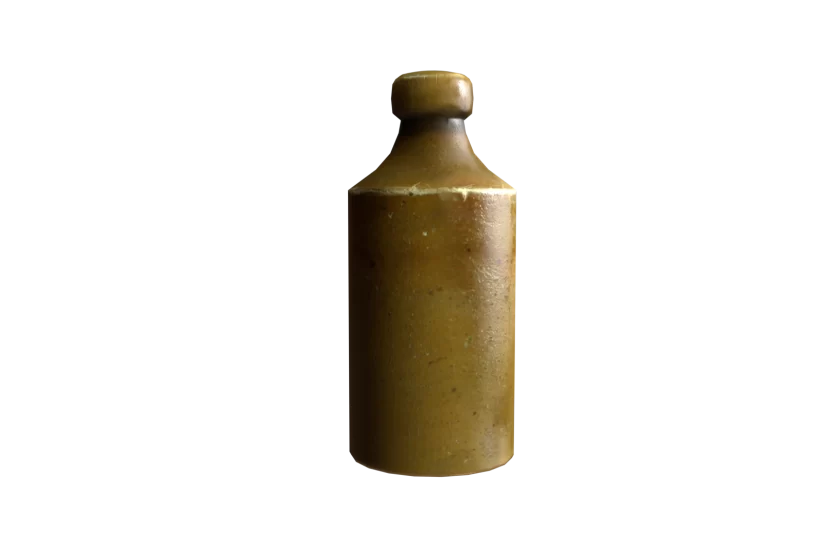 medieval stoneware bottle 3d model low poly game ready prev1
