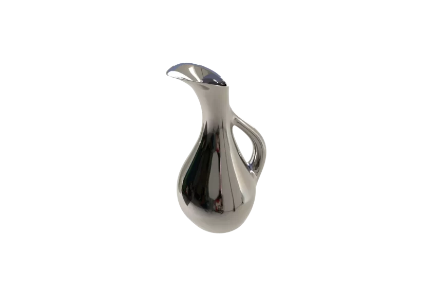 metal ewer antique XX century designer 3D model low poly archviz Gustave Keller inspired Blender Cycle prev3