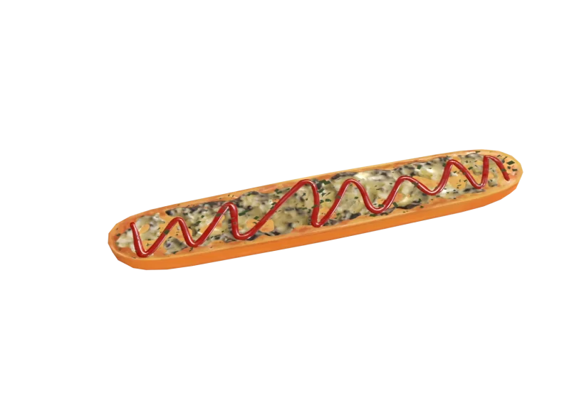 Polish zapiekanka 3D model street food baguette prev1