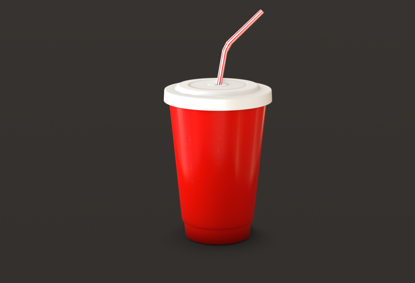 game ready plastic cup with straw 3D model Cryengine Blender Unreal prev2