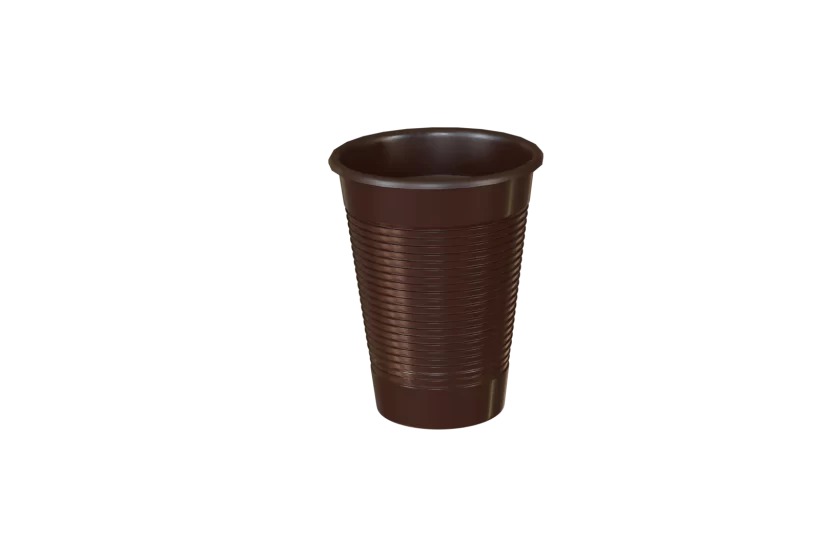 Single use cup 3D model coffee brown low poly game ready prev1
