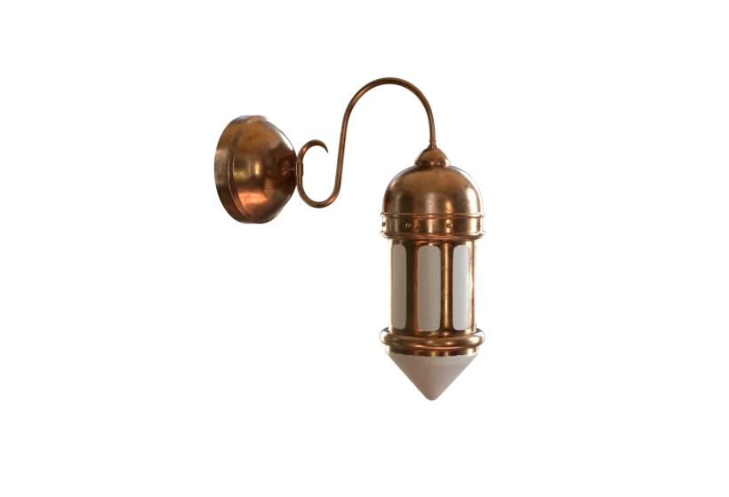 3d metal wall lamp art deco retro low poly prop