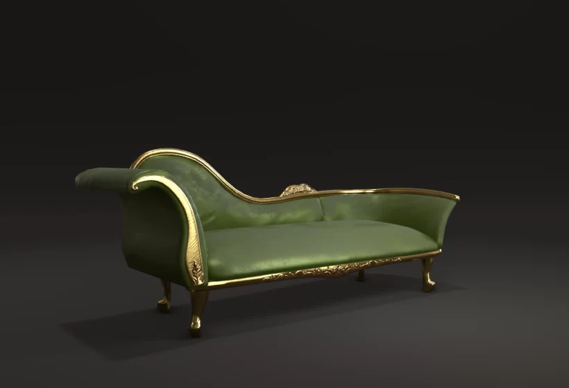 Vintage sofa lounge chair low poly 3D model for download