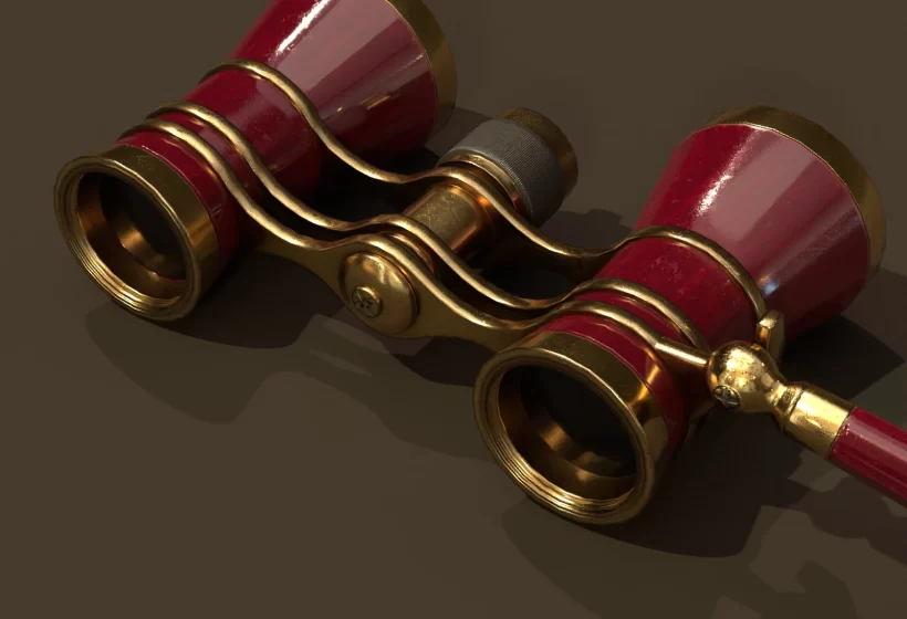 classic opera lorgnette 3D model close up preview 3