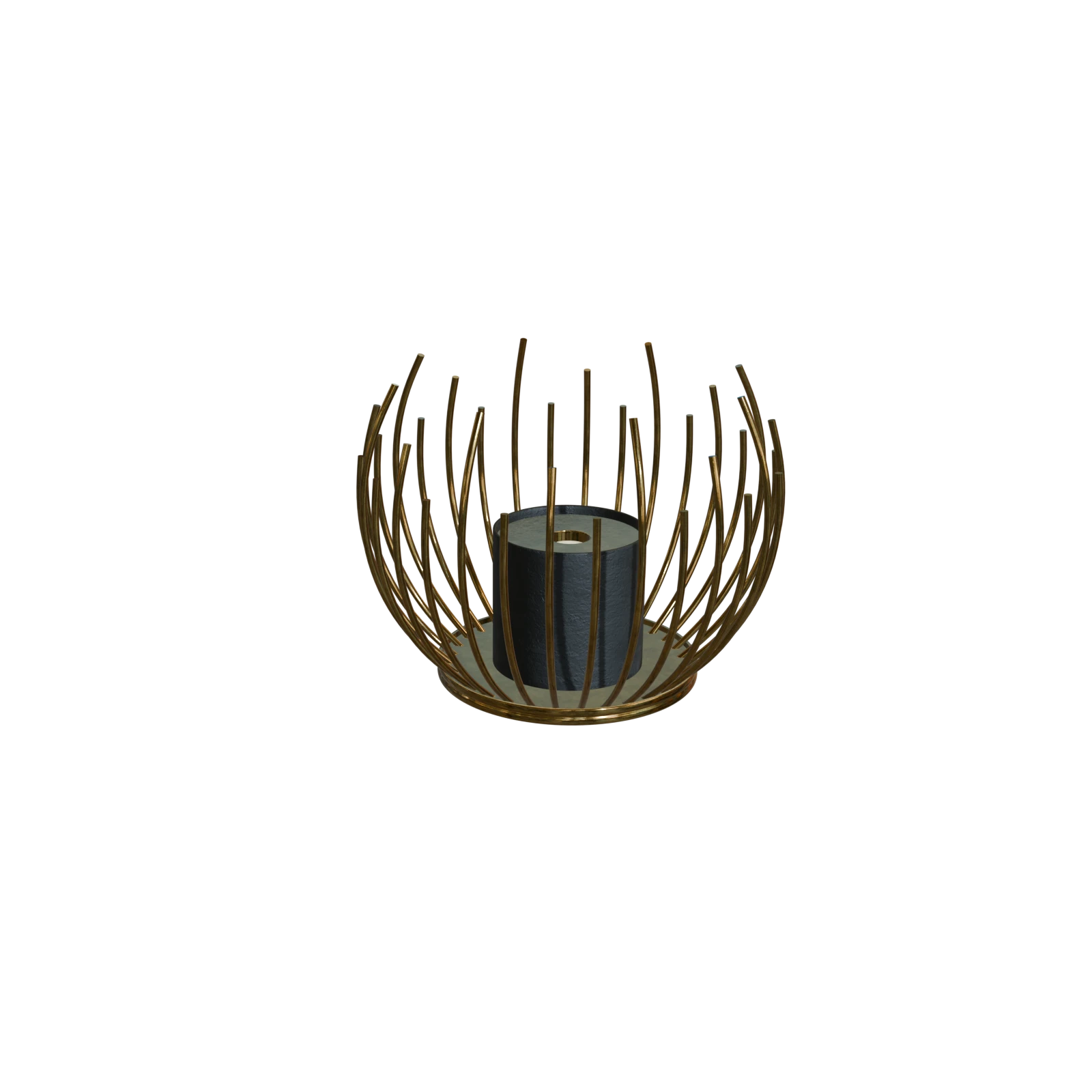 Low Poly Brass Candle 1 Contemporary metal brass candle cage lamp 3D asset