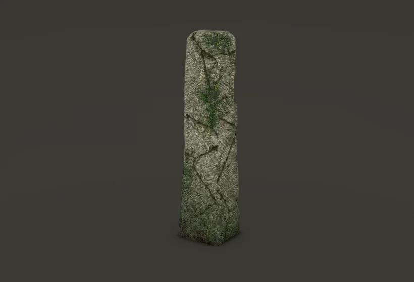 Low poly ancient obelisk stone - Celtic Slavic Stone 3D Model