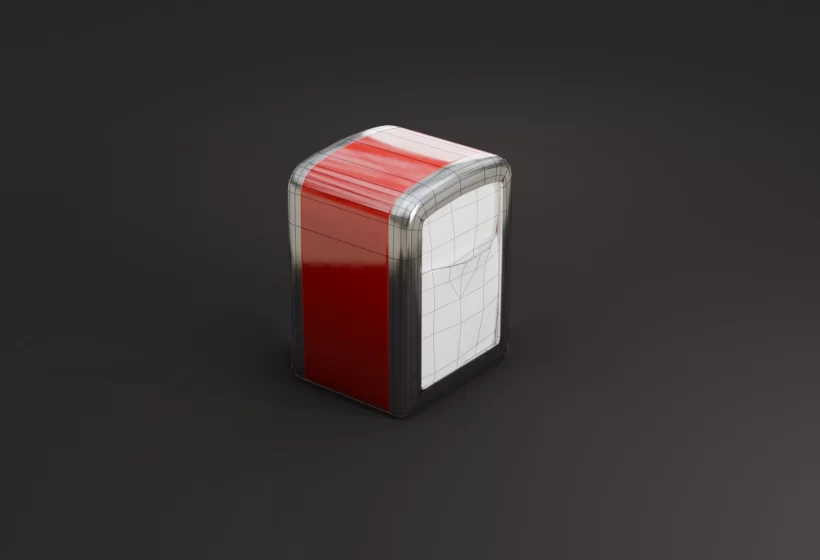 PBR restaurant diner napkin holder 3D game asset