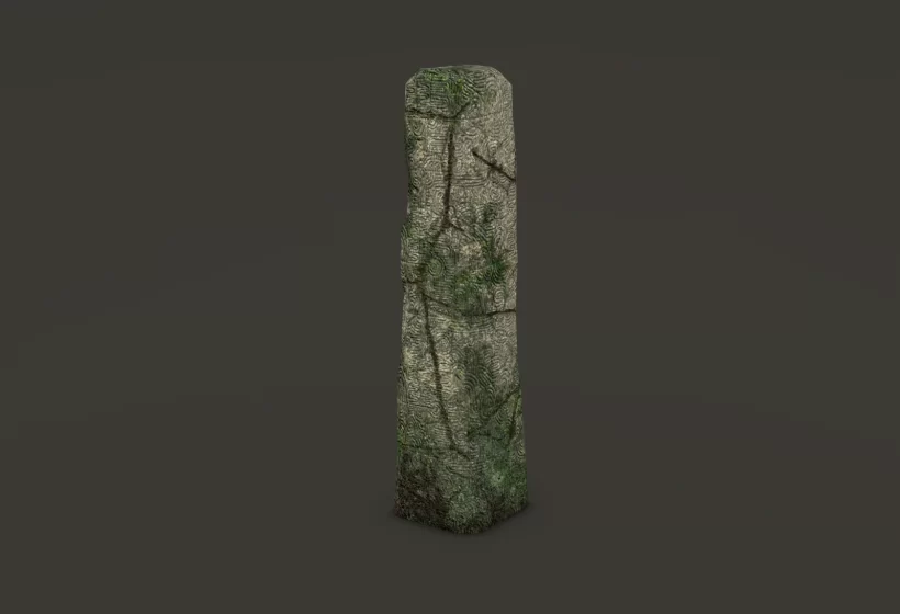 Rune Stone Pillar 3D Model Game Ready Cryengine Blender