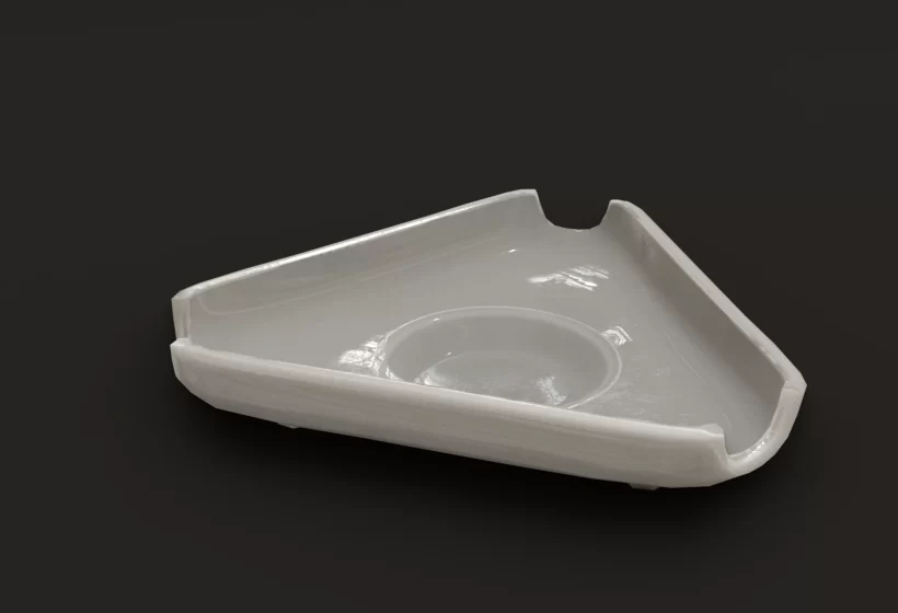 ceramic ashtray 3d model game ready asset closeup