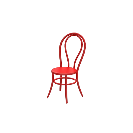 classic wooden chair restaurant house 3D model style 3 clean red