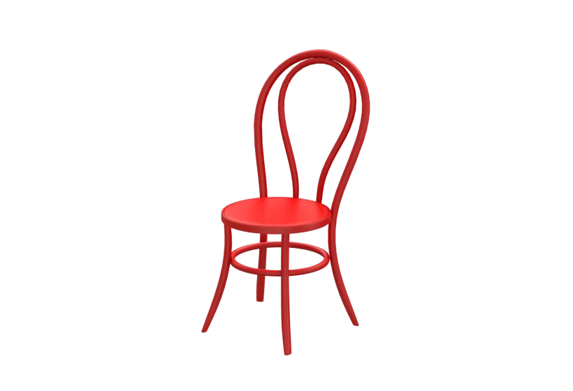classic wooden chair restaurant house 3D model style 3 clean red