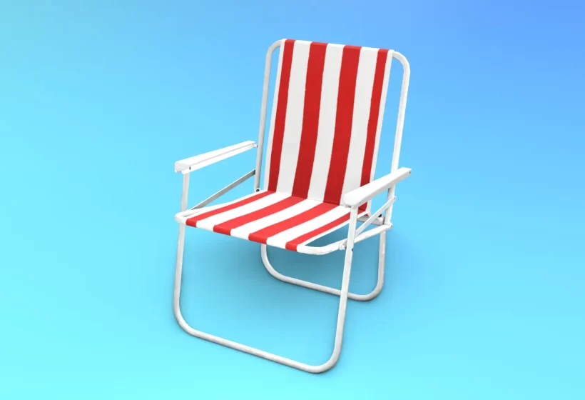 Folding beach chair 3D model