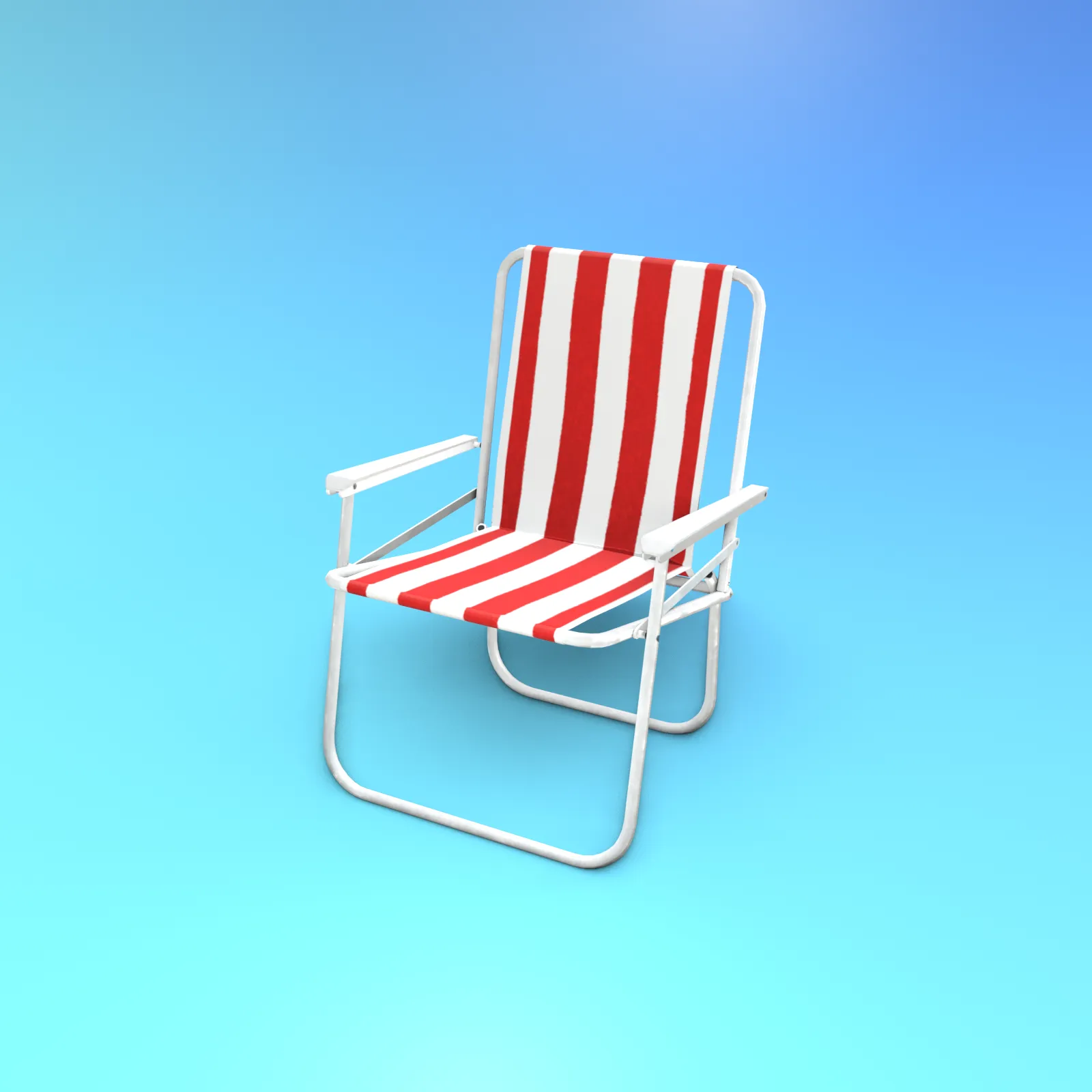 Vintage Folding Deck Chair 5 Folding beach chair 3D model