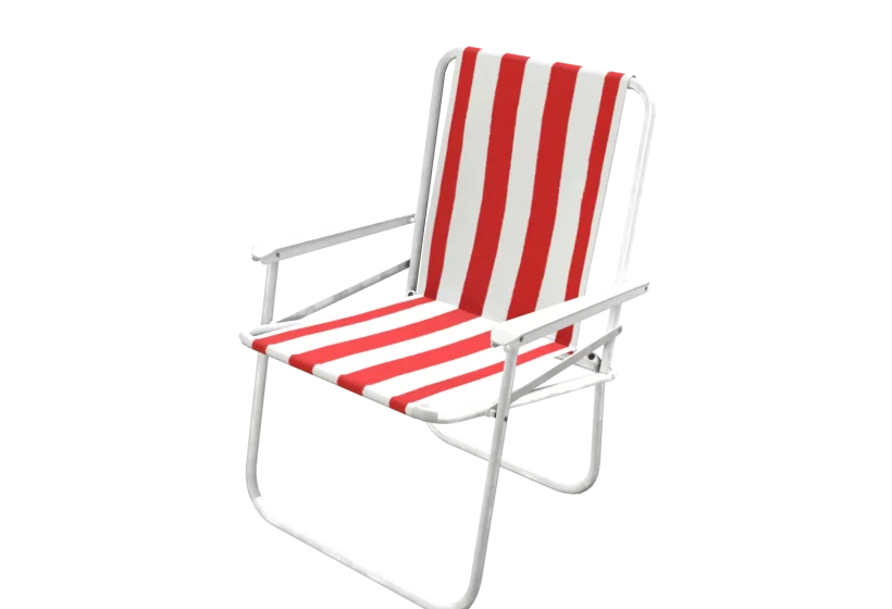 A game ready stripe beach folding char deck chair game ready asset