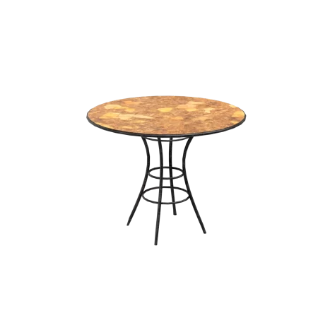 Italian marble restaurant table 3d model wrought iron prev1