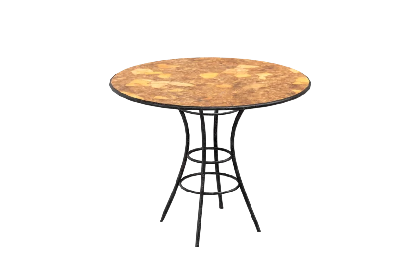 Italian marble restaurant table 3d model wrought iron prev1