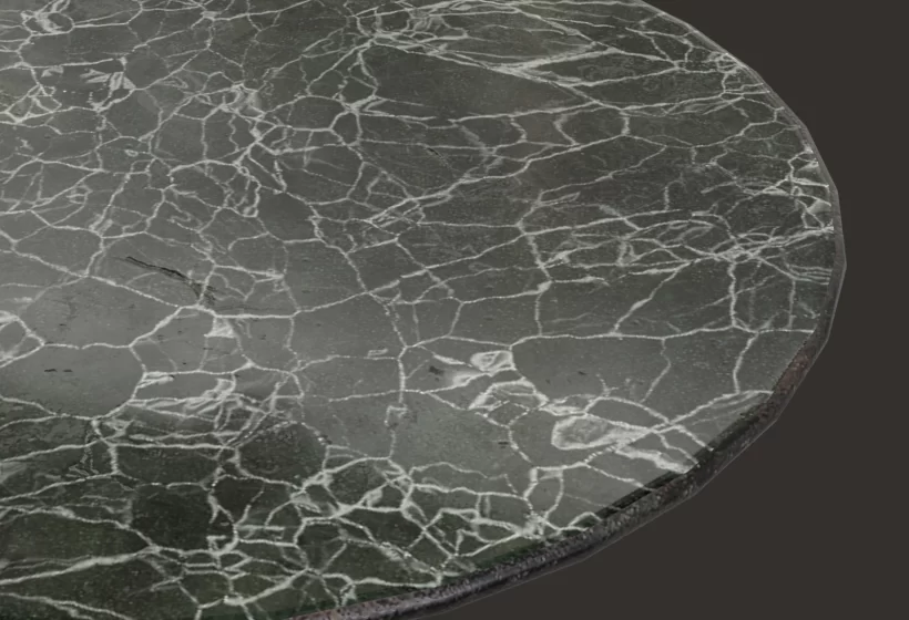 italian round table cast iron and marble 3d model closeup preview