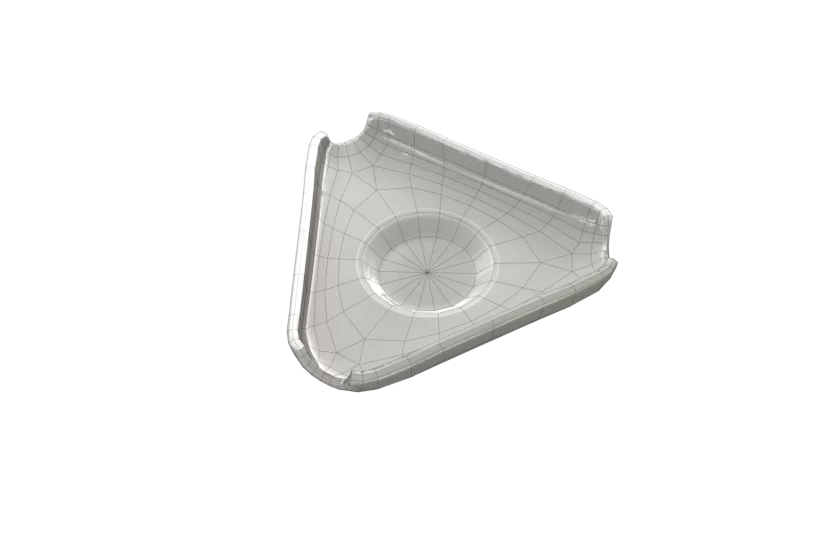 low poly ashtray 3D asset wireframe preview
