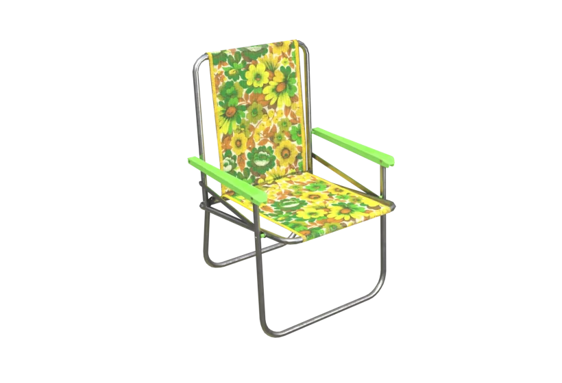 A low polygon beach folding chair 3d model for Cryengine Blender Godot prev1