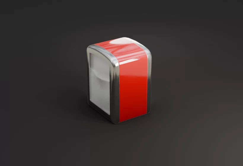 restaurant napkins box 3D model low poly vintage dispenser