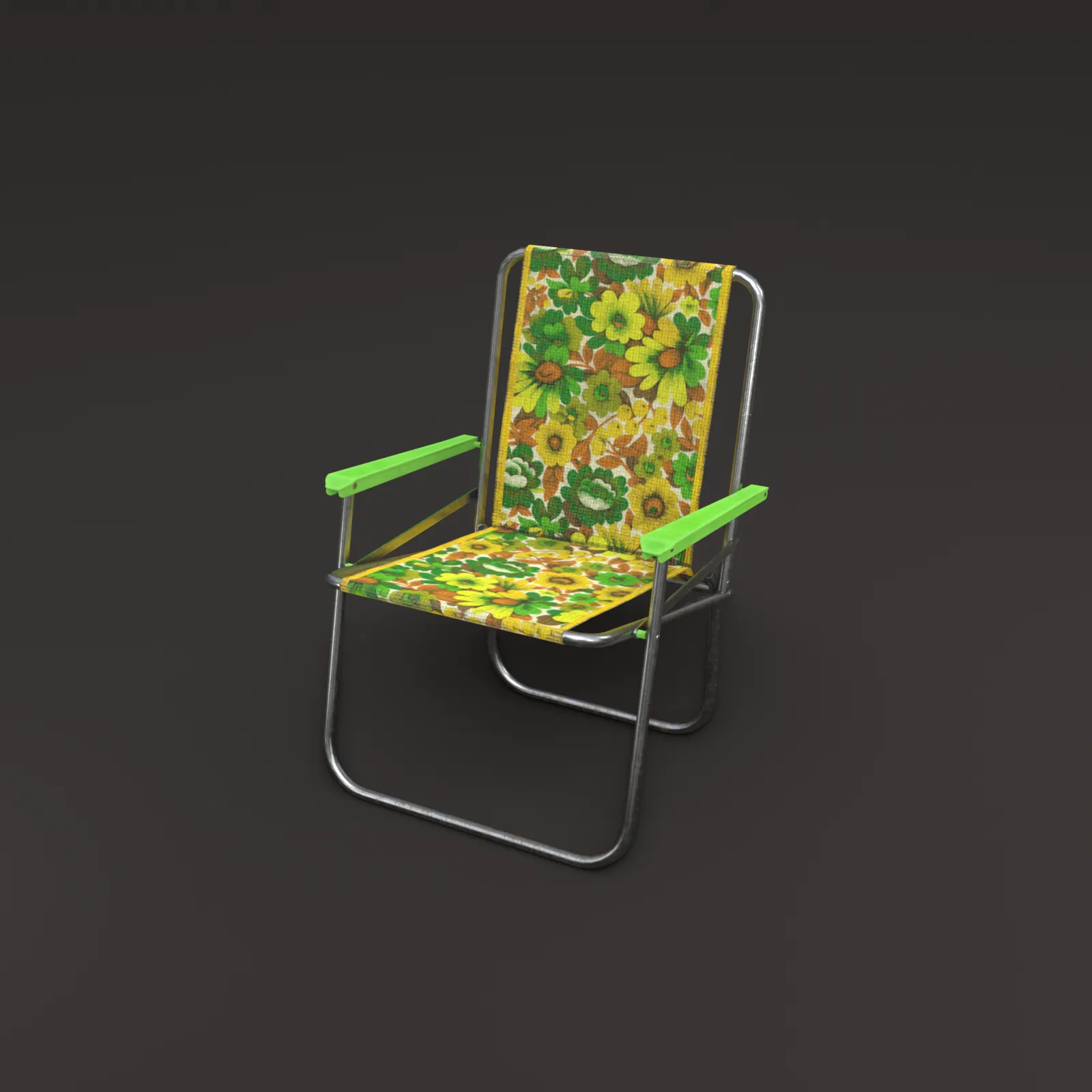 Vintage Folding Deck Chair 2 Retro vintage folded deck chair 3d model low poly game ready Cryengine Blender