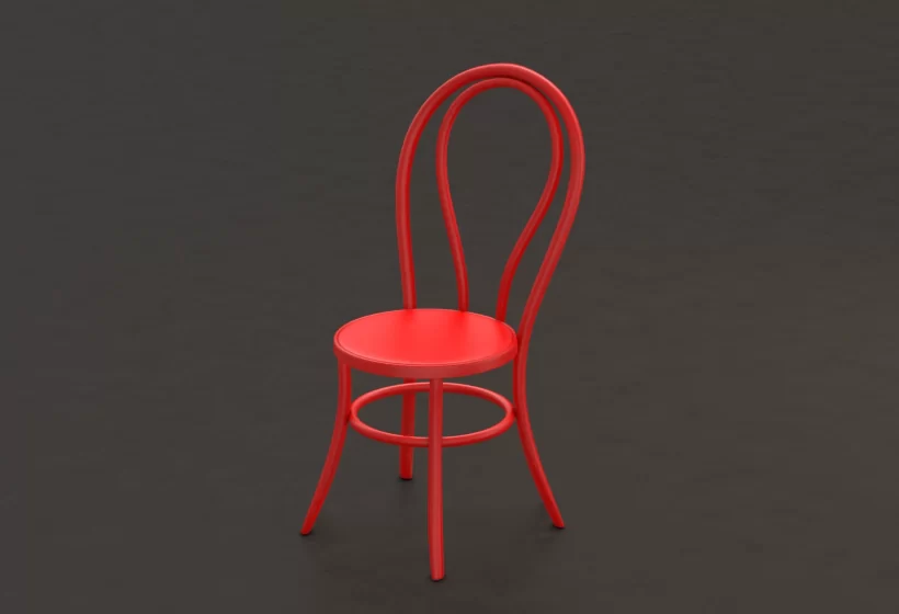 Thonet No 14 classic restaurant bentwood chair 3D model low poly game ready prev2