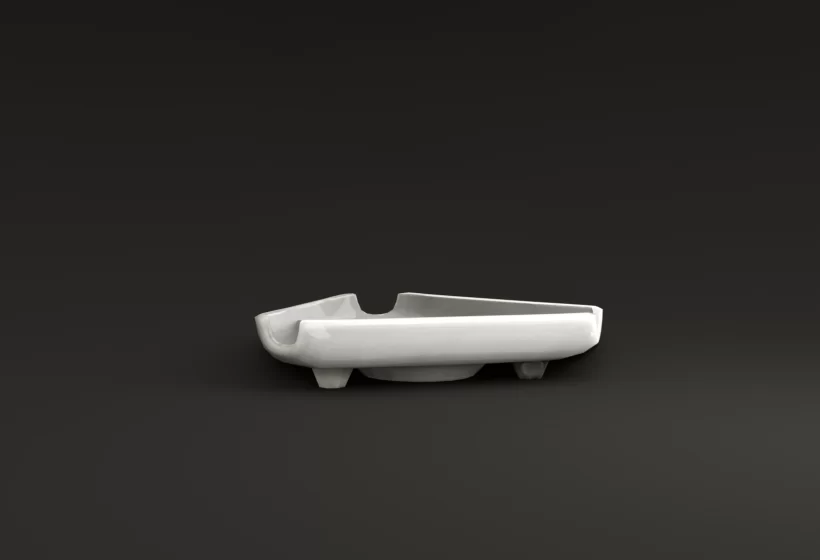 A vintage ashtray 3D model mid century side view